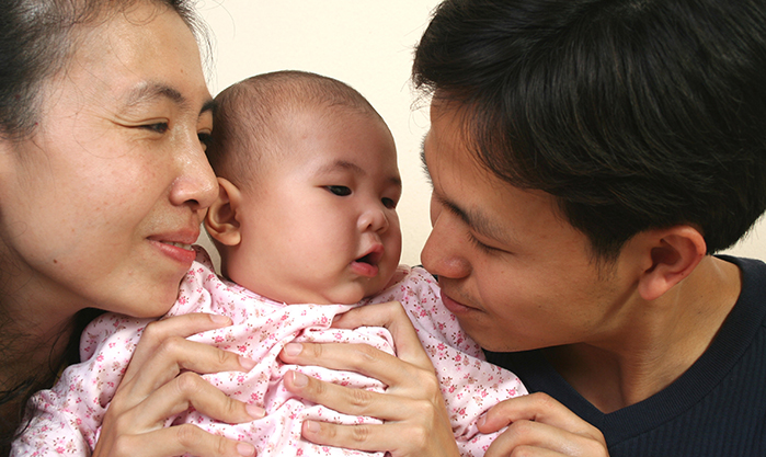 parents with new baby